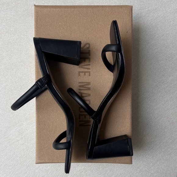 Steve Madden Black Strappy Heels - Picture 2 of 4
